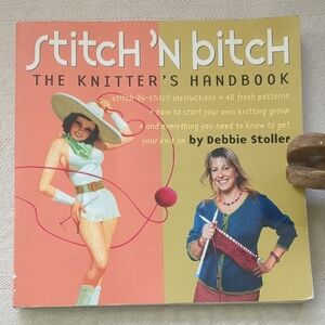 Knit Happens Book - Yellow & Coral Cover